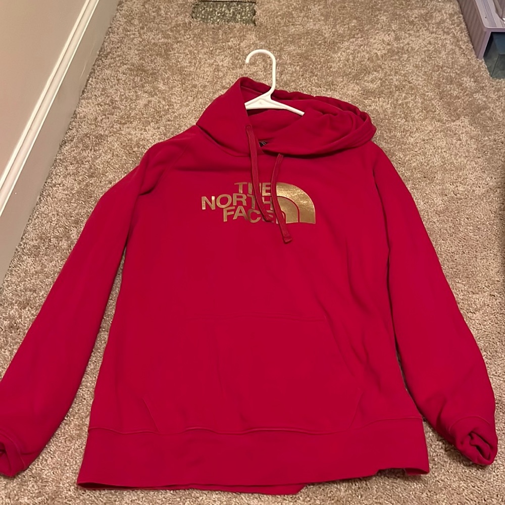 Pink north face sweatshirt